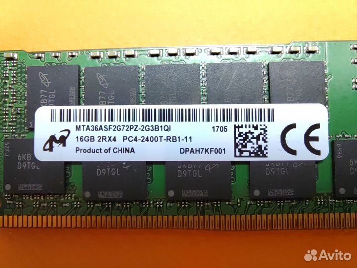 Серверная DDR4 16GB 2400 MHz micron ECC REG