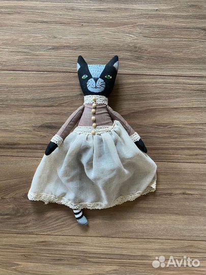 Интерьерная кукла тильда котик