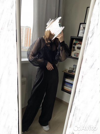 Черная полупрозрачная блузка с ASOS