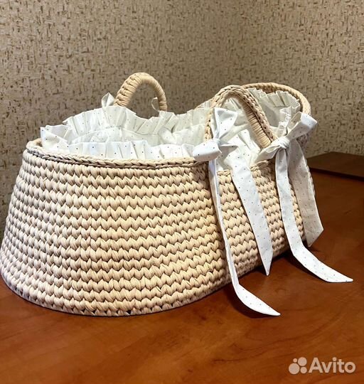 Вязаная люлька для новорожденного