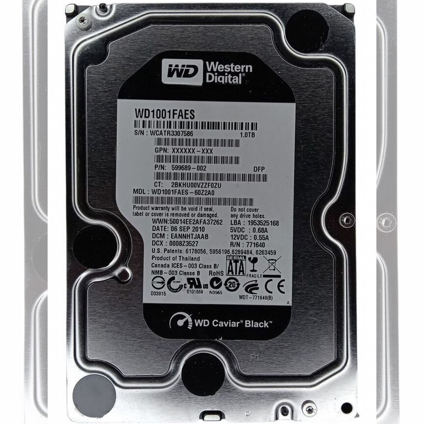 [599689-002] Жесткий Диск Hp 1tb Sata3 3,5" Hdd 599689-002