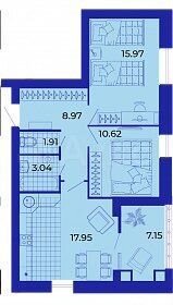 2-к. квартира, 65,6 м², 4/9 эт.