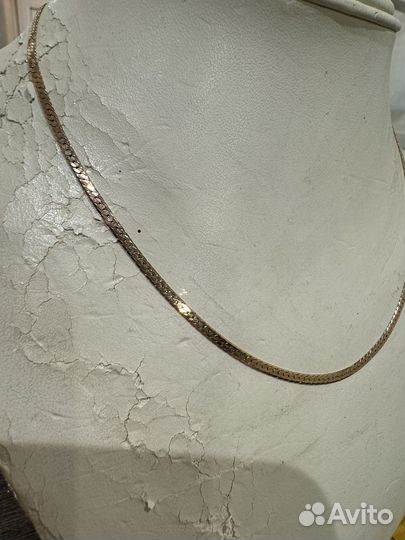 Золотая цепь снейк 585 пробы