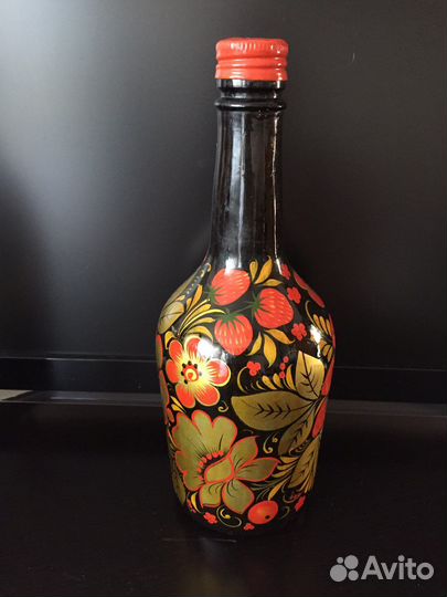 Декоративные бутылки под хохлому