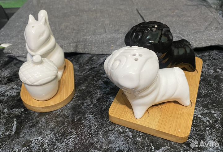 Солонка и перечница мопс белочка