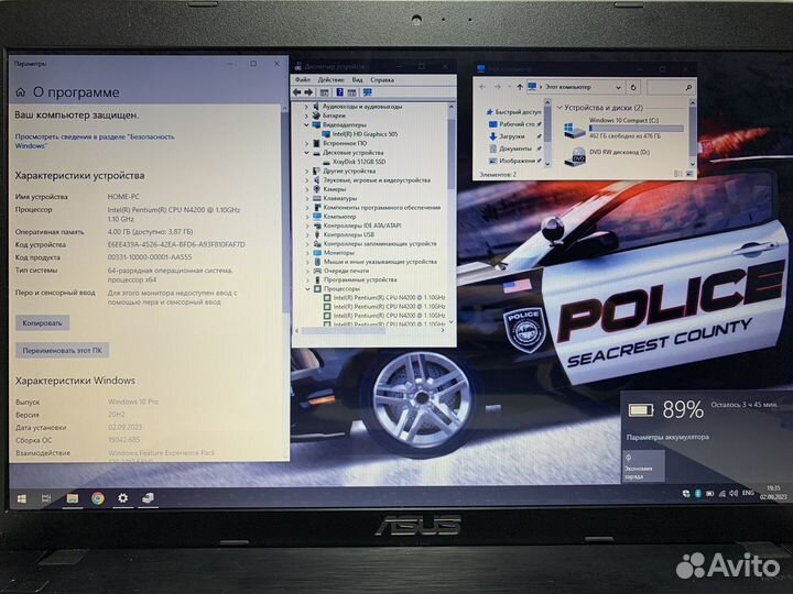 Огромный ноутбук Asus 4ядра/4gb/ssd512