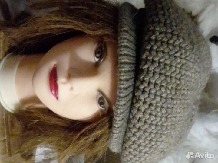 Шапка зимняя вязаная женская.7