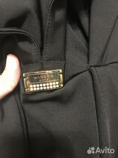 Мини чёрное платье воротник наоборот р s Турция