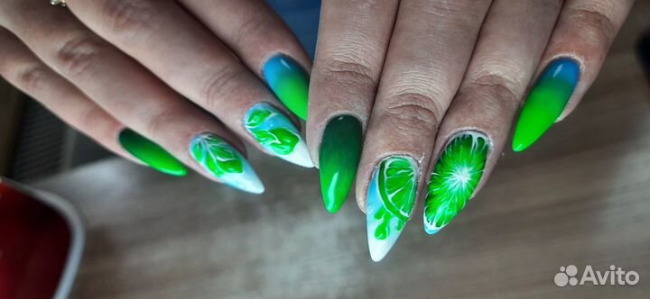 Наращивание ногтей, гель-лак, дизайн, маникюр, пед