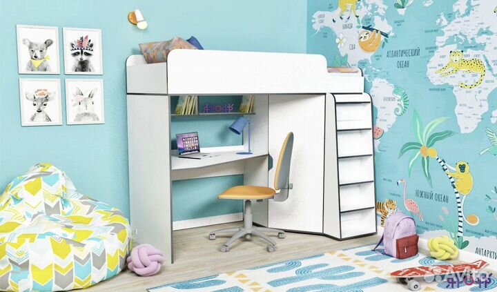 Кровать-чердак детская Юниор-7. Новая. Любые цвета