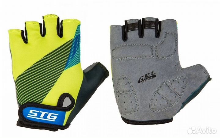 Велосипедные перчатки STG 910 p.M (черно-салатовы
