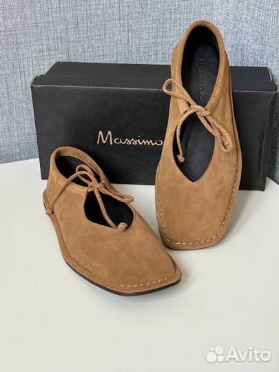 Женские балетки Massimo Dutti, натуральная замша