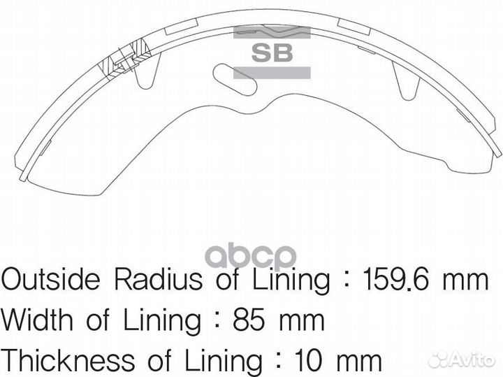Колодка торм.бараб. 1 шт. Hi-Q hyundai HD 3.5 T