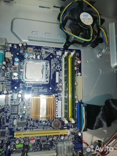 Проц core 2 duo E7400 + мать LGA775 + озу 2 гиг