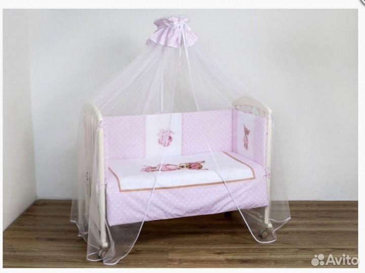 Бортики в детскую кроватку для девочки