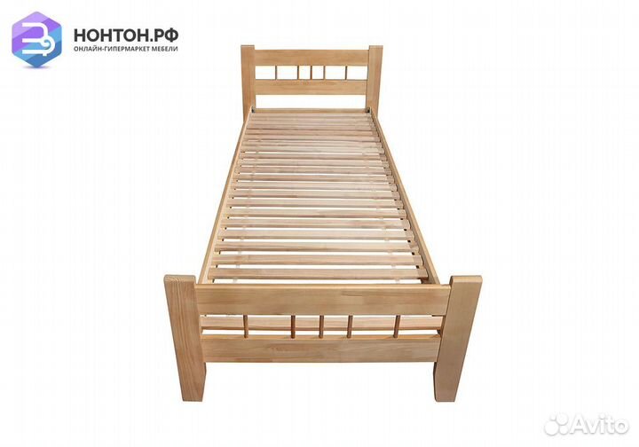 Кровать Массив-2Н с большой спинкой бук