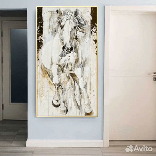 Белая Лошадь Картина маслом на холсте