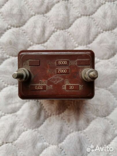 Советские конденсаторы, амперметр, кнопка