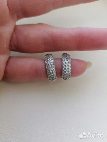 Серебряные серьги, проба 925