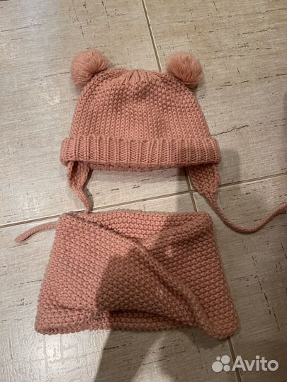 Комплект шапка и шарф для девочки