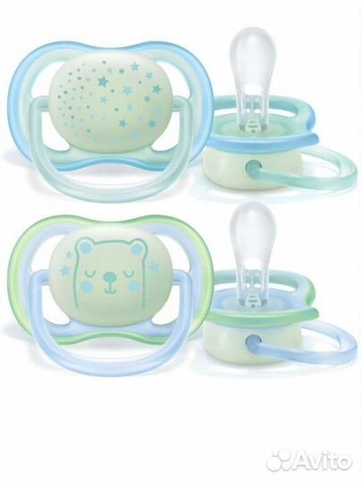 Соска пустышка avent ultra air nighttime 0-6 мес