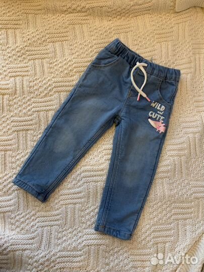 Джинсы теплые 86 для девочки baby go