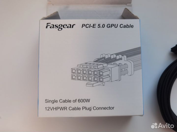 Кабель питания Fasgear 12vhpwr, PCIe 5,0, 70 см