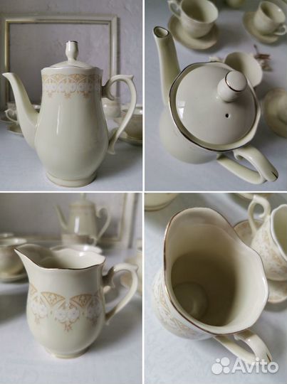 Фарфоровый кофейный сервиз BO shan LI HUA