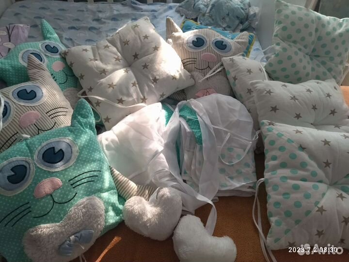 Бортики на кроватку + балдахин