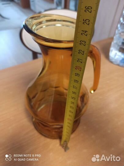 Кувшин цветное стекло СССР