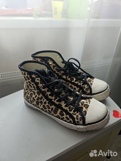 Кеды Два мяча леопардовые 38