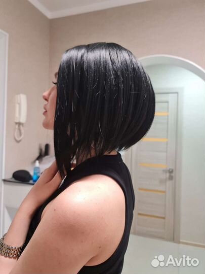 Парик каре чёрный без челки