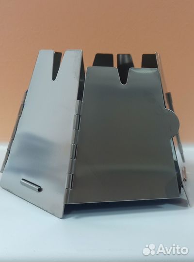 Подставка костровая с ветрозащитой,щепочница