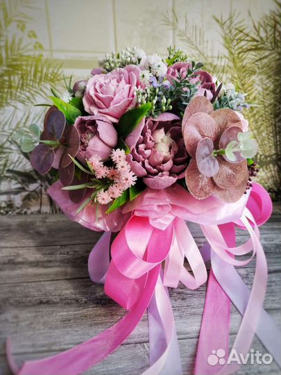 Букет из мыла Пионы