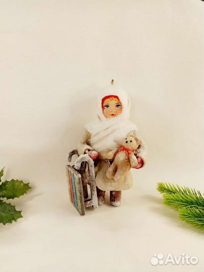 Ватная новогодняя игрушка на ёлку