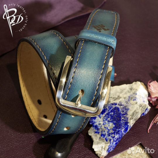 Ремень под джинсы. Кожа буйвола. Ручная работа