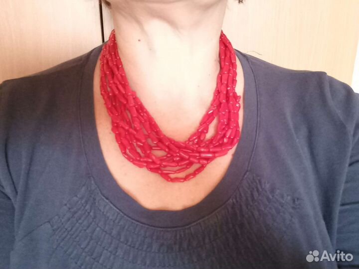 Бусы ожерелье натуральный коралл