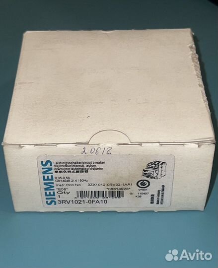 Siеmens 3RV1021-0fа10