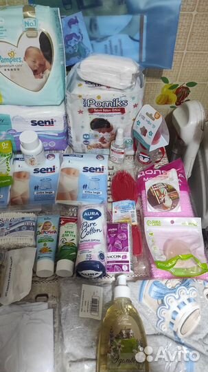 Готовая сумка в роддом жёлтая 50 предметов