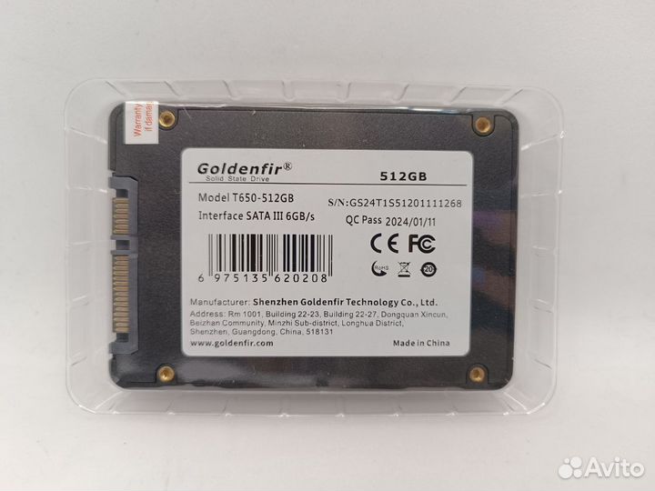 Новый SSD накопитель Goldenfir 512gb T650-512GB