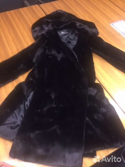 Шуба норковая с капюшоном
