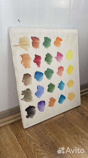 Холст на подрамнике, акварельная бумага 45х53