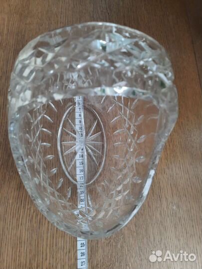 Ваза корзина хрустальная 23 на 19