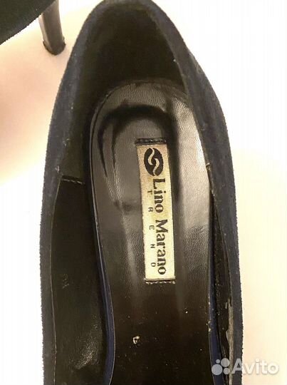 Туфли женские 39 размер, синие, замшевые, б/у