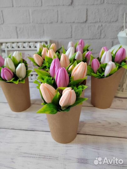 Букет тюльпанов из мыла
