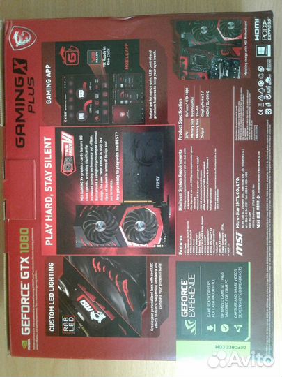 Видеокарта MSI gtx 1080 8 gb gaming x plus