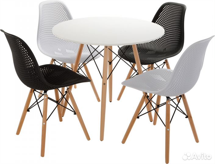 Стул ажурный в стиле eames DSW, черный, 3 шт NEW