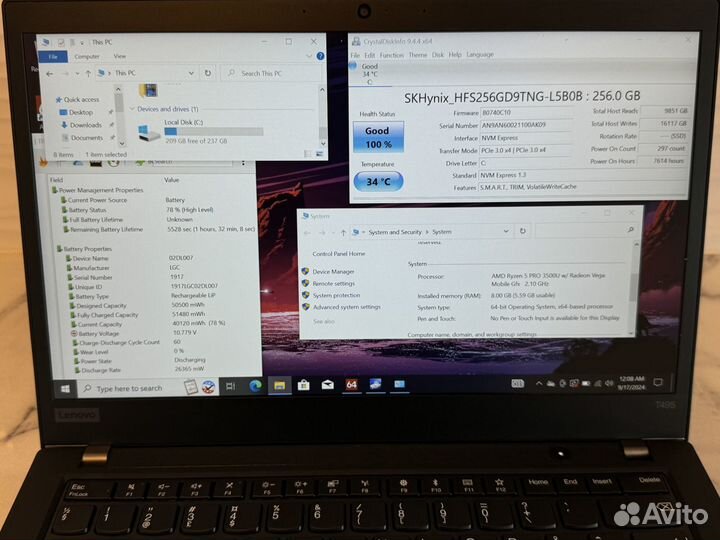 Lenovo thinkpad T495 Ryzen 5 /Vega8/256