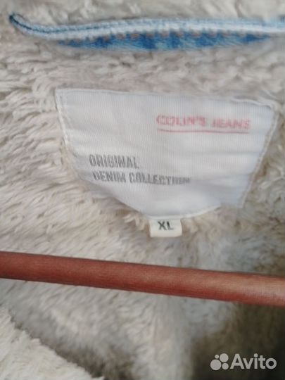 Джинсовая куртка с мехом мужская colins