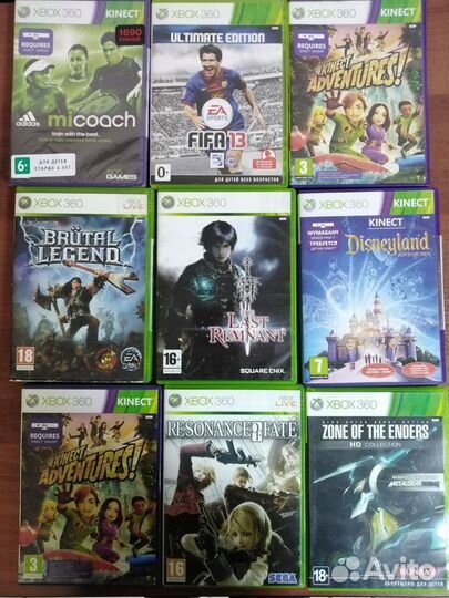 Диски на Xbox 360 в ассортименте